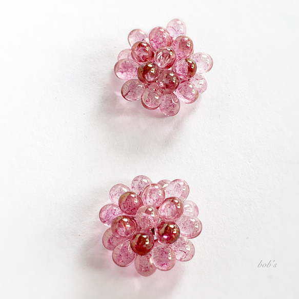 glass beads pierce/earring＊トパーズラスター　 3枚目の画像