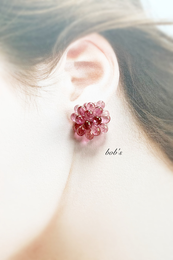 glass beads pierce/earring＊トパーズラスター　 2枚目の画像