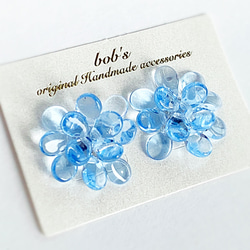 glass beads pierce/earring*Sapphire 紫陽花 3枚目の画像