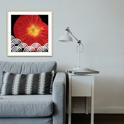 [SAKI考案] [鮮やかなデジタルイメージプリント(60cmx60cm)Red_青海波] 1枚目の画像