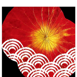 [SAKI考案] [鮮やかなデジタルイメージプリント(60cmx60cm)Red_青海波] 3枚目の画像