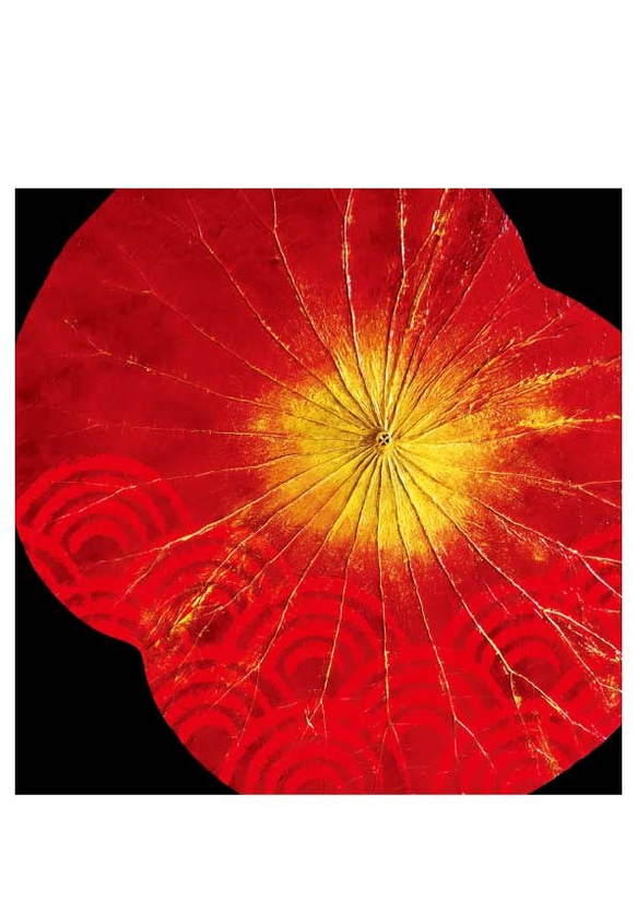 [SAKI考案][鮮やかなデジタルイメージプリント(60cmx60cm)Red_青海波] 3枚目の画像