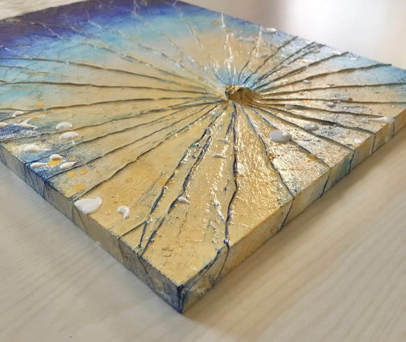 【一点もの】【オシャレでユニークな蓮の葉ハッピーアート 洋室 リビング 癒し 額付きをご希望の場合は ご相談ください！立体額に設置するかたちとなります