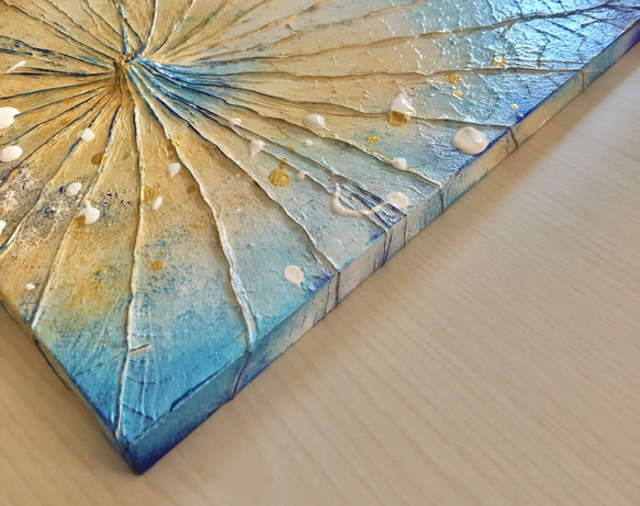 【一点もの】【オシャレでユニークな蓮の葉ハッピーアート 洋室 リビング 癒し 額付きをご希望の場合は ご相談ください！立体額に設置するかたちとなります