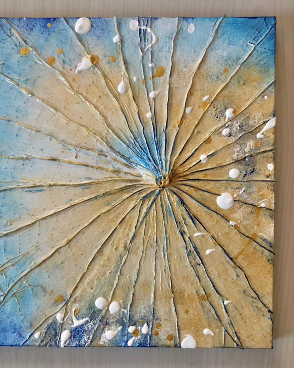 【一点もの】【オシャレでユニークな蓮の葉ハッピーアート 洋室 リビング 癒し 額付きをご希望の場合は ご相談ください！立体額に設置するかたちとなります