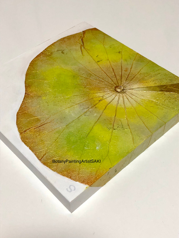 【再販2】【一点もの】オシャレでユニークな蓮の葉ハッピーアート：The beauty of lotus leaf. 3枚目の画像