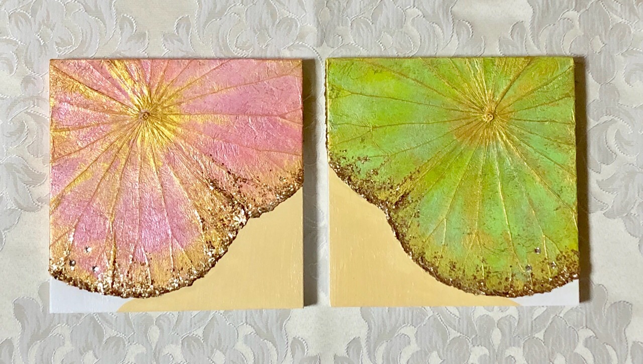 【一点もの】オシャレでユニークな蓮の葉ハッピーアート: The Beauty of Lotus Leaf