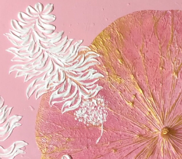 【一点もの】オシャレでユニークな蓮の葉ハッピーアート: The Beauty of Lotus Leaf 2枚目の画像