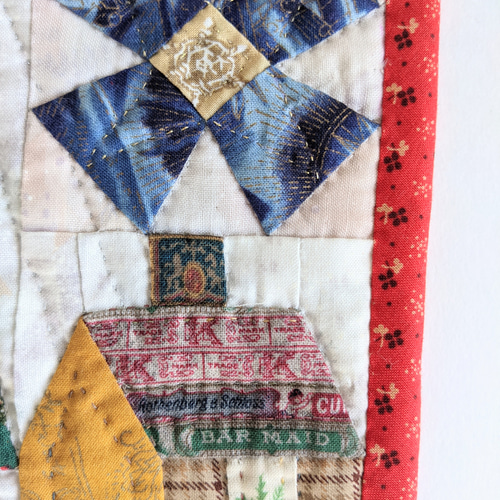 【めるも】クリスマス パッチワークキルト タペストリー（リバティ生地使用） めるも】クリスマス パッチワークキルト タペストリー（リバティ