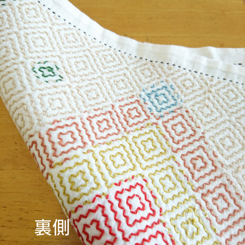 オールドカントリー風☆柿の花☆刺し子のふきん〜タペストリー