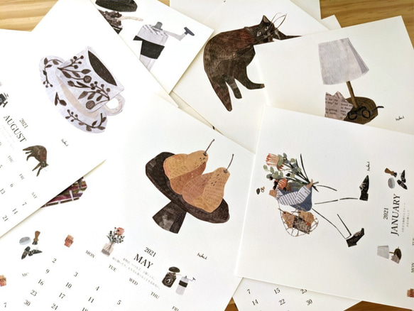 2021年度 ナチュラルカレンダー♡ 2021年シンプルカレンダー<br/>(年間