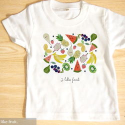 【I like fruit. フルーツがいっぱい 】kid's キッズ-Tシャツ 2枚目の画像