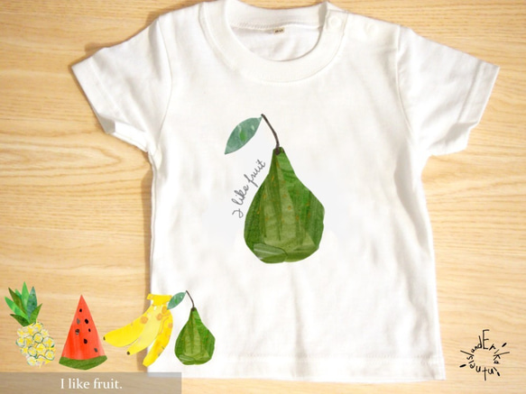 【I like fruit. 】ベビー-Tシャツ 1枚目の画像