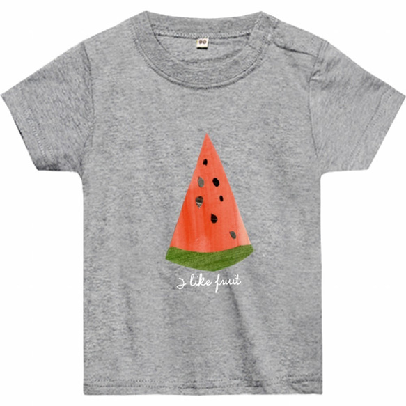 【I like fruit. 】ベビー-Tシャツ 4枚目の画像