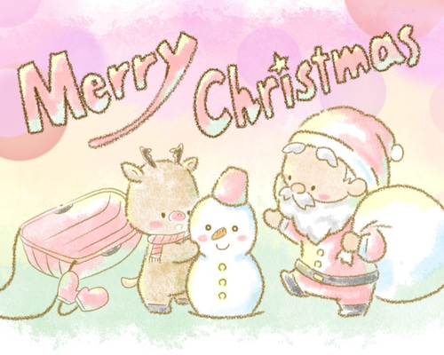 クリスマスポストカード】サンタクロース スノーマン - ショップ