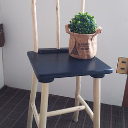 デニムリメイク折りたたみパイプチェア（ブルー） 椅子（チェアー