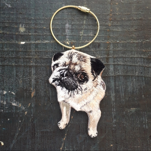 手刺繍【全身刺繍】オーダーメイドうちの子キーリング・ブローチ