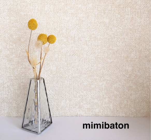 【再販】　mimibaton ステンドグラス♡小さな一輪挿し 1枚目の画像