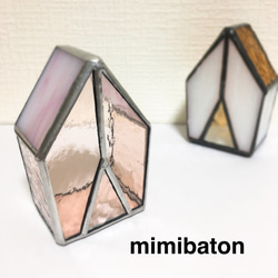 【新作】　mimibaton  ステンドグラスの小さなお家 1枚目の画像