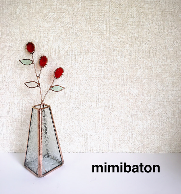 mimibaton＊ステンドグラス フラワー＊ アートフラワー