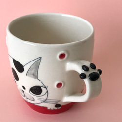 猫絵肉球マグ(白黒猫) 『猫のマグカップ』 3枚目の画像