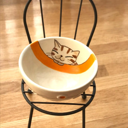 猫絵のぐい呑み(茶トラ猫) 1枚目の画像