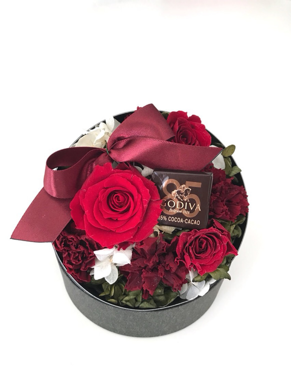 スペシャル特典 バレンタインギフトBoxフラワーアレンジメント red プリザーブド その他