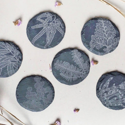 Fern Pattern Stone Plate - Adiantum capillus-veneris 2枚目の画像