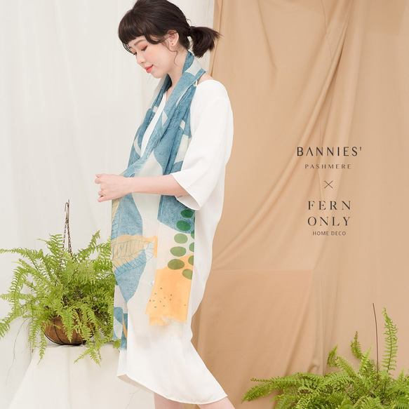 BANNIES &#39;x FERN ONLYシダアメリカンユニオンスカーフ-台湾オリジナルの観音蓮 3枚目の画像