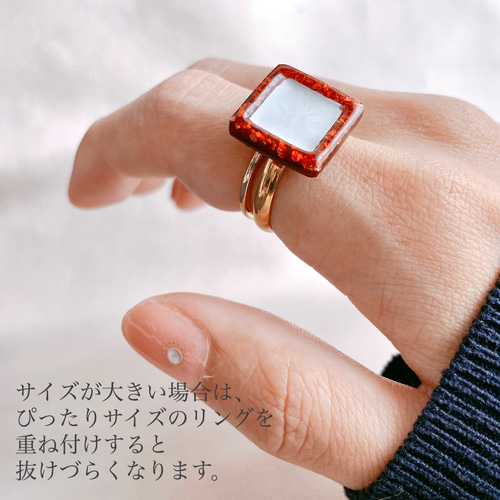 香るモダンリング ٭❀* アロマストーンで香りを楽しむ・手元から癒しの 