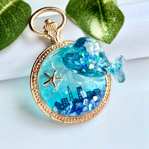 レジン波模様キーホルダー