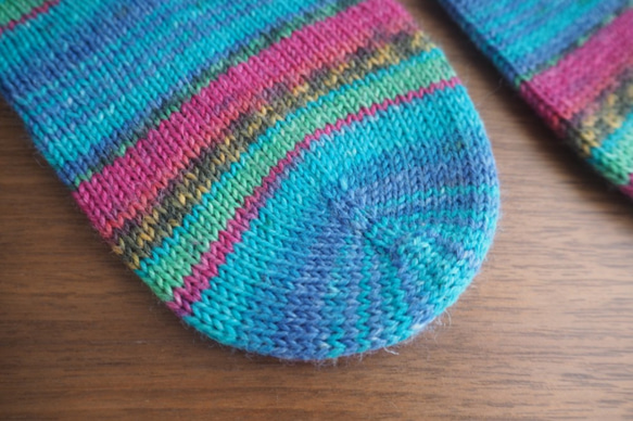 手編みの靴下(短め丈) 2枚目の画像