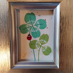 小さなアート　【幸運】 四つ葉のクローバー・テントウムシ 3枚目の画像