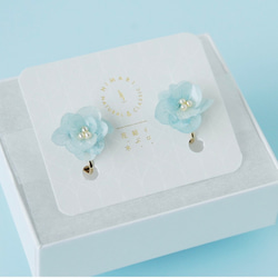季節性限量銷售至 6/18 ◎ Hana Megumi / 繡球花耳環（冰藍色）✳︎ 定做✳︎ 第4張的照片