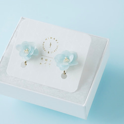 季節性限量銷售至 6/18 ◎ Hana Megumi / 繡球花耳環（冰藍色）✳︎ 定做✳︎ 第5張的照片