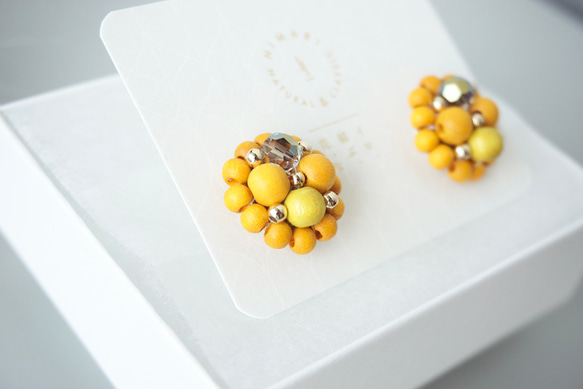 キノヌクモリピアス/マスタードイエロー/受注生産 4枚目の画像