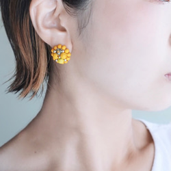 キノヌクモリピアス/マスタードイエロー/受注生産 7枚目の画像