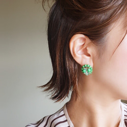 Kinonukumori 耳環/霧面綠/定制 第4張的照片