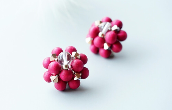 Kinonukumori耳環_酒紅色訂做✳︎ 第1張的照片