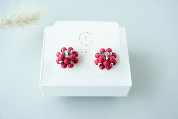 Kinonukumori耳環_酒紅色訂做✳︎ 第4張的照片