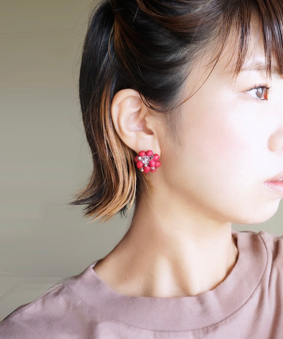 Kinonukumori耳環_酒紅色訂做✳︎ 第2張的照片