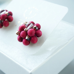 Kinonukumori耳環_酒紅色訂做✳︎ 第3張的照片