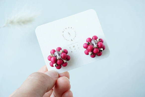 Kinonukumori耳環_酒紅色訂做✳︎ 第7張的照片