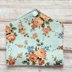 花柄　仮置きマスクケース（水色）