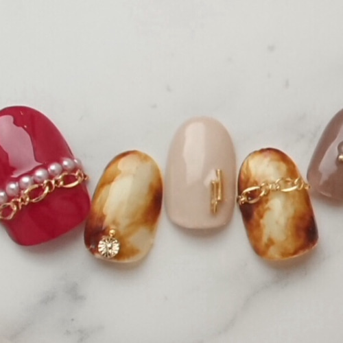 ◎no.001◎ ニュアンス べっ甲 ネイルチップ 結婚式 成人式 14c17445cb02ce332444482c5ec5b9
