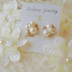 ミモザハンドメイド2024】ミモザとパールのヘアクリップ ヘアクリップ