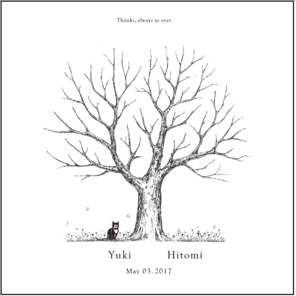 ペットと一緒♪のウェディングツリー【uraraka＋ペット】３０×３０ｃｍ また