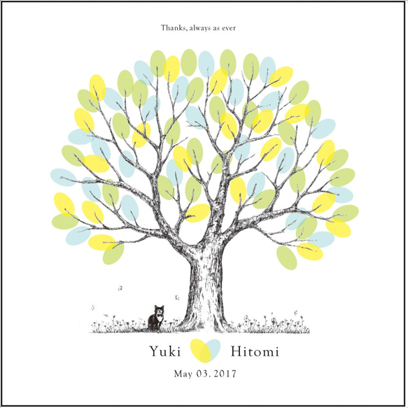 ペットと一緒♪のウェディングツリー【uraraka＋ペット】３０×３０ｃｍ また