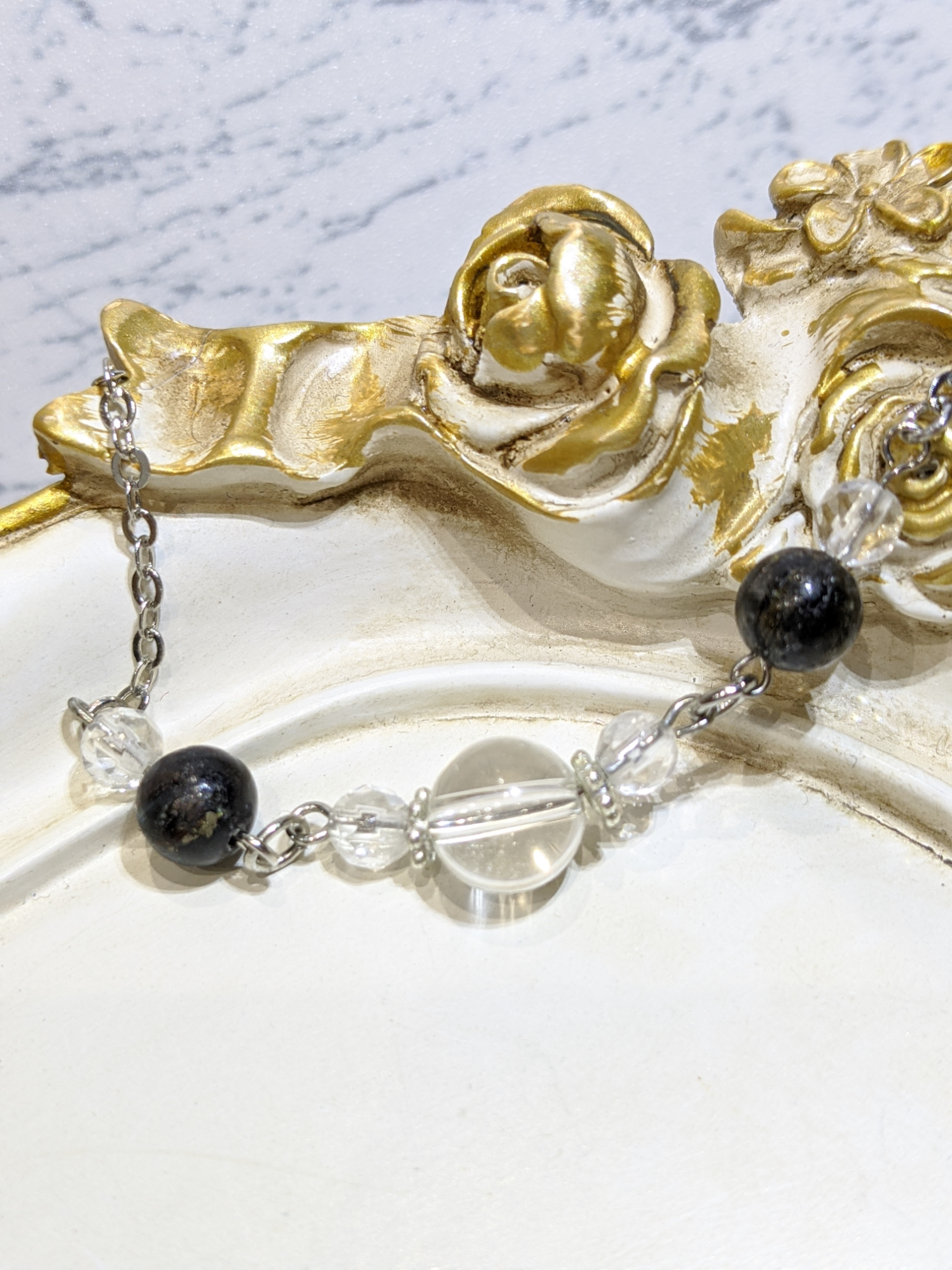 ヌーマイト×クリスタルクォーツ　ネックレス　A