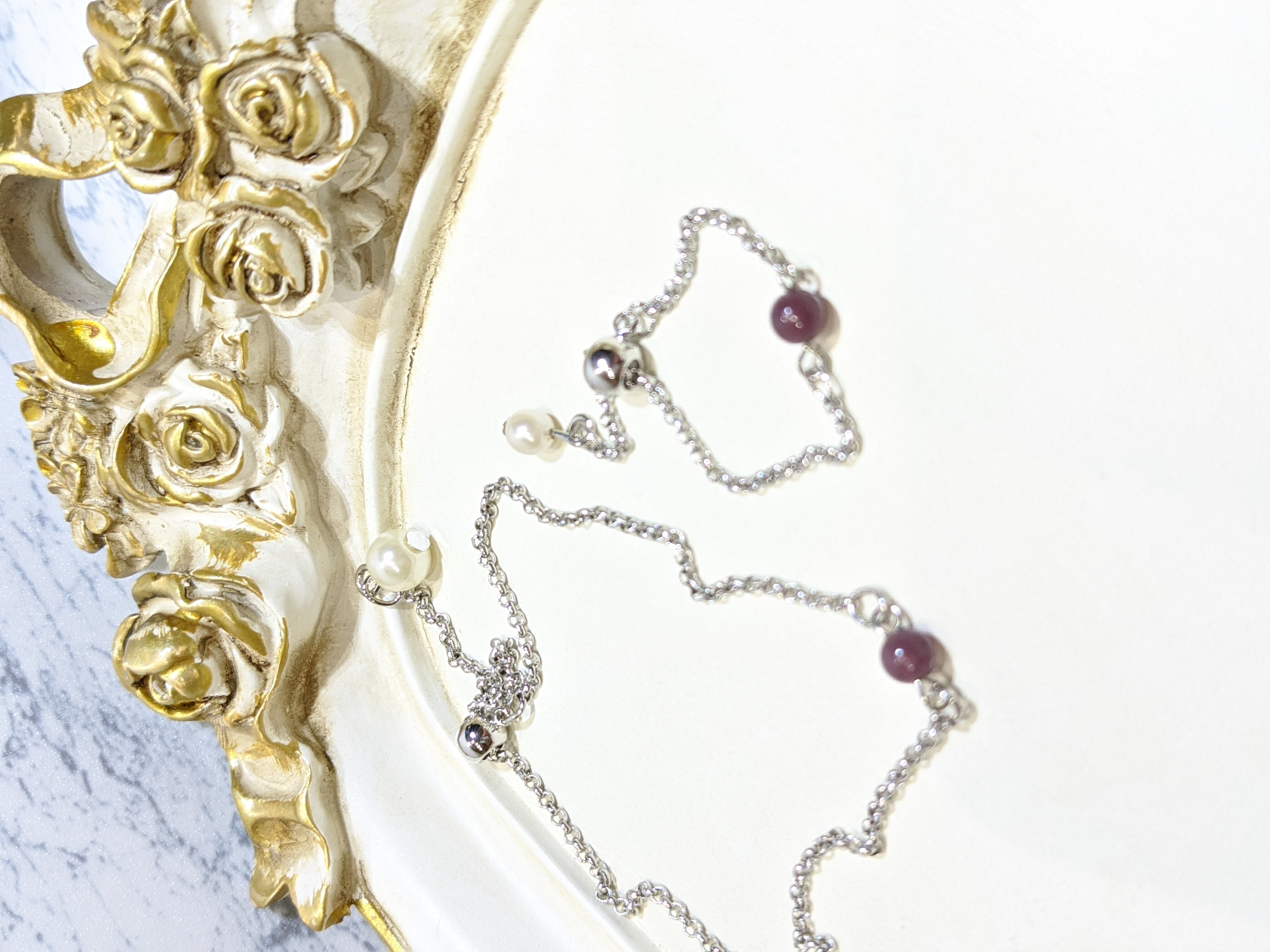 レピドライト　チェーンリング　ブレスレット　2点セット